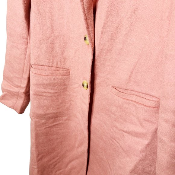 Lauren by Ralph Lauren Women's Small Wool Blend Long 2 Button Rose Pink Jacket - Picture 8 of 13
